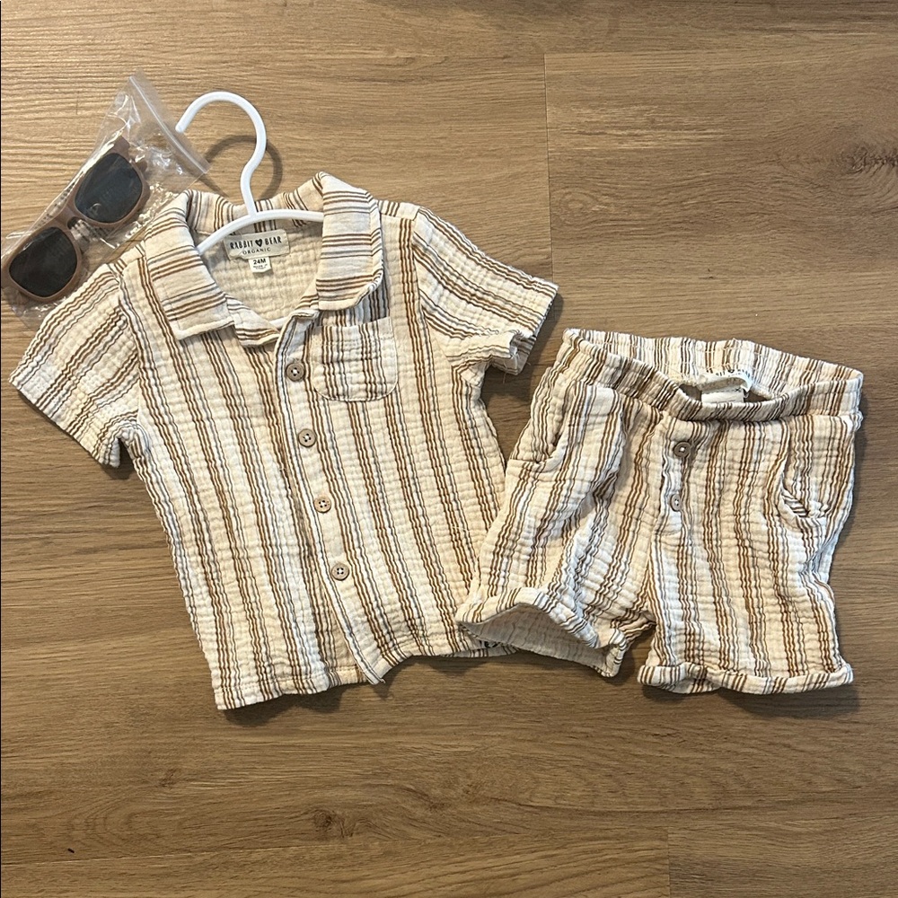 Striped Tan Beach Set
